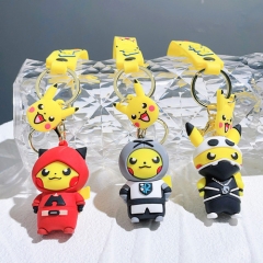 4 Styles  Pokemon Pikachu Anime PVC Figure Keychain