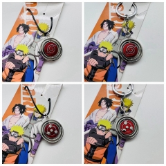 6 Styles Naruto Cartoon Anime Alloy Keychain Necklace