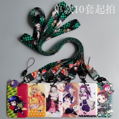29 Styles Demon Slayer: Kimetsu no Yaiba Anime Phone Strap Lanyard Card Holder Bag