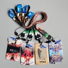 4 Styles Attack on Titan/Shingeki No Kyojin Anime Phone Strap Lanyard Card Holder Bag