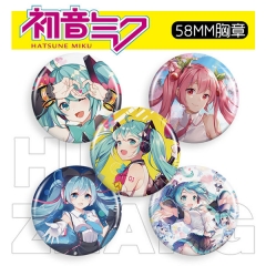 10 Styles 58MM Hatsune Miku Badge Anime Brooch