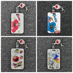 4 Styles Sesame Street Anime Card Holder Bag With Keychain