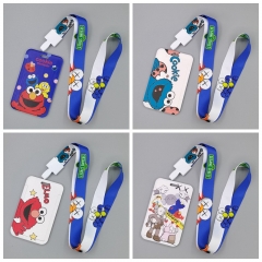 5 Styles Sesame Street Anime Phone Strap Lanyard Card Holder Bag