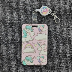 2 Styles Unicorn Anime Card Holder Bag With Keychain
