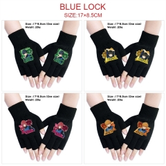 6 Styles Blue Lock Cartoon Warm Comfortable Anime Half Finger Gloves