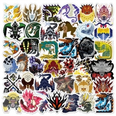 50PCS/SET 2 Styles Monster Hunter Cartoon Pattern Decorative Collectible Waterproof Anime Luggage Stickers