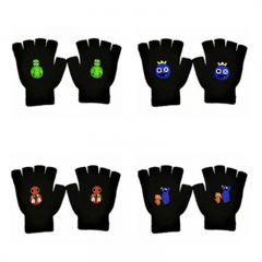 10 Styles Rainbow Friends Cartoon Warm Comfortable Anime Half Finger Gloves
