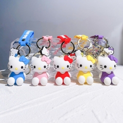 6 Styles Hello Kitty Cartoon Keychain Anime Figure Keychain