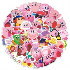 50PCS/SET Kirby Cartoon Pattern Decorative Collectible Waterproof Anime Luggage Stickers