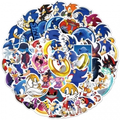 50PCS/SET Sonic The Hedgehog Cartoon Pattern Decorative Collectible Waterproof Anime Luggage Stickers