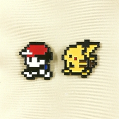 2PCS/SET Pokemon Pikachu Cartoon Character Pattern Alloy Pin Anime Brooch