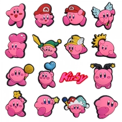 16 Styles Kirby Cartoon Decorative Buckle PVC Rubber Shoe Anime Sticker