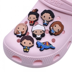 8 Styles Friends Decorative Buckle PVC Rubber Shoe Anime Sticker