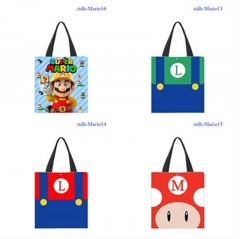 6 Styles 33X38CM Super Mario Bro Cartoon Pattern Canvas Anime Bag