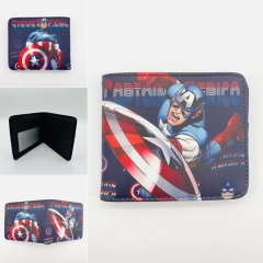 Captain America Coin Purse Short Anime Wallet