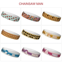 9 Styles Chainsaw Man Cartoon Color Printing Sweatband Anime Headband