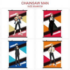 5 Styles 60*90CM Chainsaw Man Wall Scroll Cartoon Pattern Decoration Anime Wallscroll