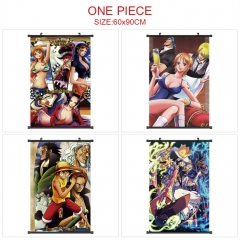 6 Styles 60*90CM One Piece Wall Scroll Cartoon Pattern Decoration Anime Wallscroll