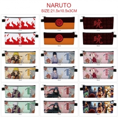 9 Styles Naruto Cosplay Cartoon PU Colorful Anime Zipper Pencil Bag Box