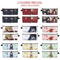 10 Styles Lycoris Recoil Cosplay Cartoon PU Colorful Anime Zipper Pencil Bag Box