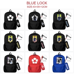 3 Colors 21 Styles Blue Lock Canvas Anime Backpack Bag+Pencil Bag Set