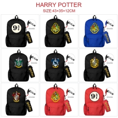 3 Colors 18 Styles Harry Potter Canvas Anime Backpack Bag+Pencil Bag Set