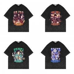 4 Styles Genshin Impact Cotton Material Cartoon Anime T Shirt