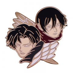 Attack on Titan/Shingeki No Kyojin Levi Mikasa Cartoon Badge Pin Decoration Clothes Anime Alloy Brooch