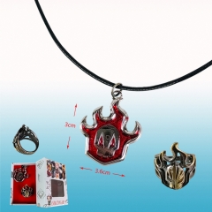 2 Styles Bleach Cosplay Cartoon Decoration Anime Necklace+Ring Set