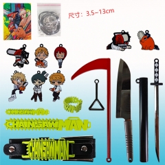 2 Styles Chainsaw Man Cosplay Cartoon Decoration Anime Alloy Keychain Set