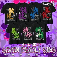 6 Styles The Seven Deadly Sins/Nanatsu no Taizai Cartoon Anime T Shirt