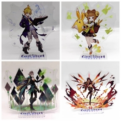 4 Styles Genshin Impact Cartoon Anime Acrylic Standing Plates