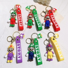 11 Styles Super Mario Bro Cartoon Anime Figure Keychain