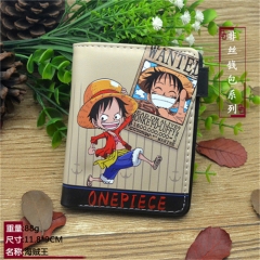 One Piece Luffy Cartoon Cosplay Purse PU Leather Anime Short Wallet