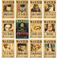 (No Frame)40 Styles One Piece Wanted Poster Cartoon Canvas Material Anime Poster