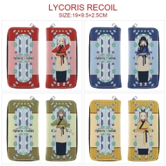 8 Styles Lycoris Recoil Cartoon Pattren Long Anime Zipper PU Wallet Purse
