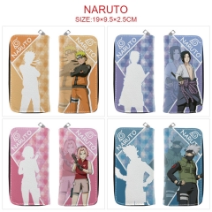 6 Styles Naruto Cartoon Pattren Long Anime Zipper PU Wallet Purse
