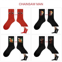 5 Pairs/set 6 Styles Chainsaw Man Cartoon Pattern Anime Long Socks
