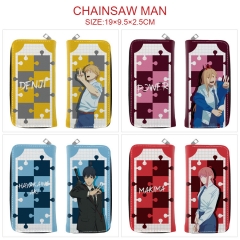 8 Styles Chainsaw Man Cartoon Pattren Long Anime Zipper PU Wallet Purse