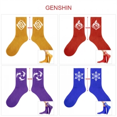 5 Pairs/set 7 Styles Genshin Impact Cartoon Pattern Anime Long Socks