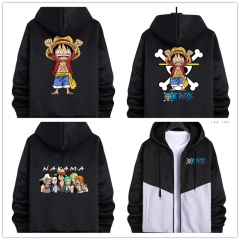 18 Styles One Piece Cartoon Color Printing Zipper Anime Hoodie Coat