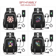 5 Styles Spy x Family Cartoon Pattern Anime Backpack Bag With USB Charging Cable