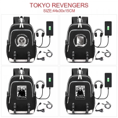 5 Styles Tokyo Revengers Cartoon Pattern Anime Backpack Bag With USB Charging Cable