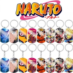 8 Styles Naruto Cartoon Stainless Steel Dog Tag Anime Keychain
