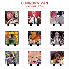 16*16*2.7CM 17 Styles Chainsaw Man Cartoon Anime Lithograph Oleograph