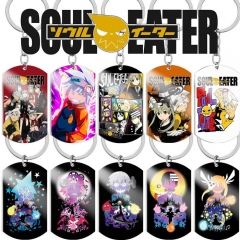 10 Styles Soul Eater Cartoon Stainless Steel Dog Tag Anime Keychain