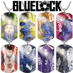 8 Styles Blue Lock Cartoon Stainless Steel Dog Tag Anime Necklace