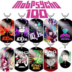 10 Styles Mob Psycho 100 Cartoon Stainless Steel Dog Tag Anime Necklace