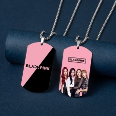 8 Styles K-POP BLACKPINK Stainless Steel Dog Tag Anime Necklace