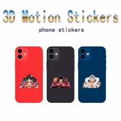 2 Styles One Piece Cartoon Can Change Pattern Lenticular Flip Anime 3D Stickers